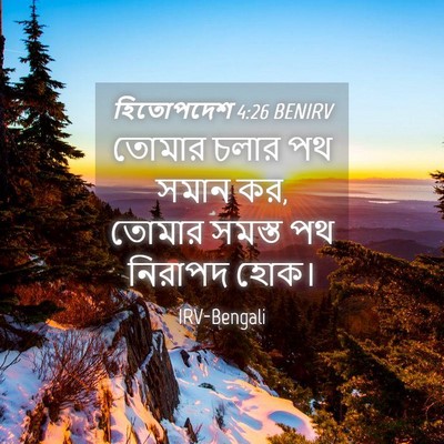 Picture 04 - হিতোপদেশ 4:26 BENIRV - তোমার চলার পথ সমান - Bible Verse Picture