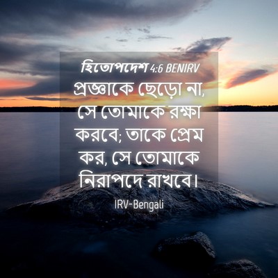Picture 04 - হিতোপদেশ 4:6 BENIRV - প্রজ্ঞাকে ছেড়ো - Bible Verse Picture