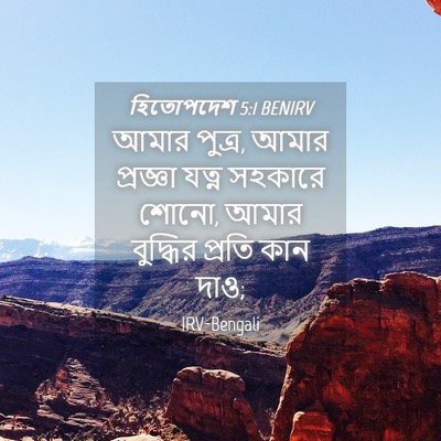 Picture 04 - হিতোপদেশ 5:1 BENIRV - আমার পুত্র, আমার - Bible Verse Picture