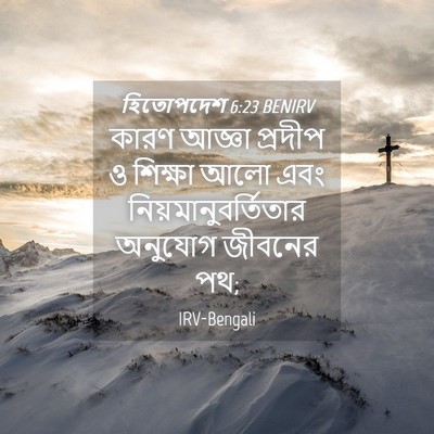 Picture 04 - হিতোপদেশ 6:23 BENIRV - কারণ আজ্ঞা প্রদীপ - Bible Verse Picture