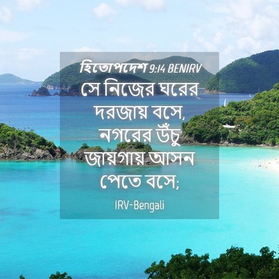Picture 04 - হিতোপদেশ 9:14 BENIRV - সে নিজের ঘরের - Bible Verse Picture