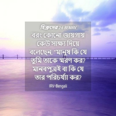 Picture 04 - হিব্রুদের 2:6 BENIRV - বরং কোনো জায়গায় - Bible Verse Picture