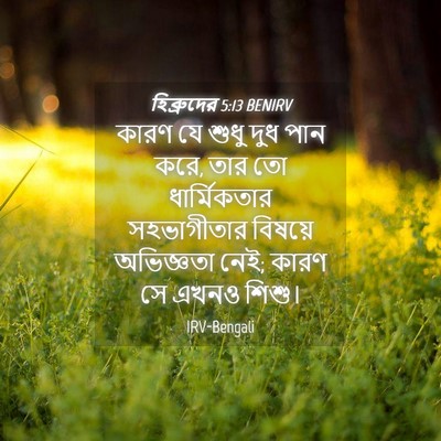 Picture 04 - হিব্রুদের 5:13 BENIRV - কারণ যে শুধু দুধ - Bible Verse Picture
