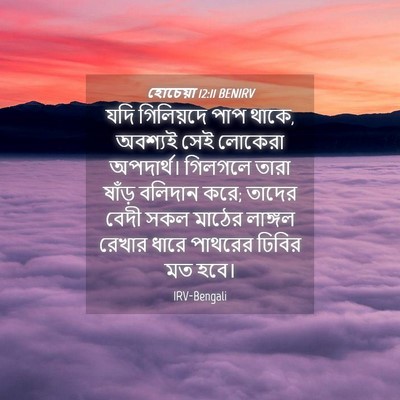 Picture 04 - হোচেয়া 12:11 BENIRV - যদি গিলিয়দে পাপ - Bible Verse Picture