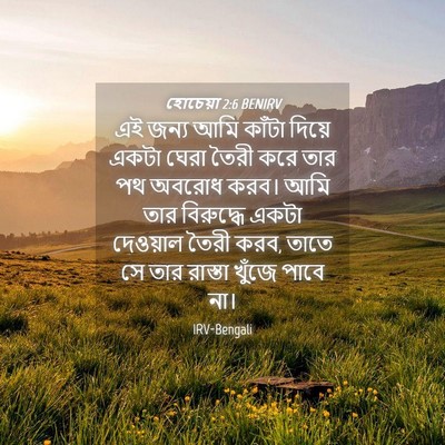 Picture 04 - হোচেয়া 2:6 BENIRV - এই জন্য আমি কাঁটা - Bible Verse Picture