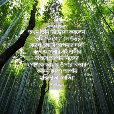 Picture 04 - ৰূথ 3:9 BENIRV - তখন তিনি জিজ্ঞাসা - Bible Verse Picture