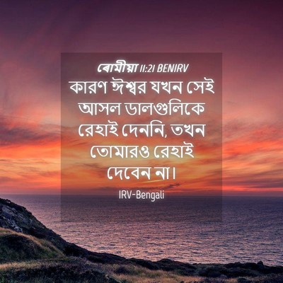 Picture 04 - ৰোমীয়া 11:21 BENIRV - কারণ ঈশ্বর যখন সেই - Bible Verse Picture