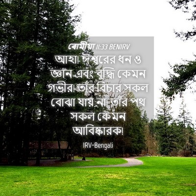 Picture 04 - ৰোমীয়া 11:33 BENIRV - আহা! ঈশ্বরের ধন ও - Bible Verse Picture