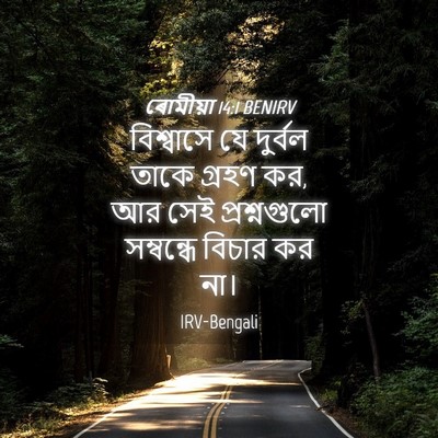 Picture 04 - ৰোমীয়া 14:1 BENIRV - বিশ্বাসে যে - Bible Verse Picture