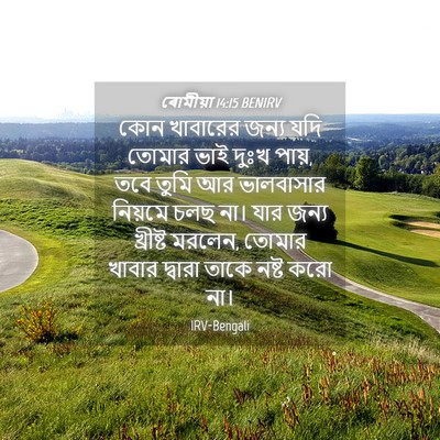 Picture 04 - ৰোমীয়া 14:15 BENIRV - কোন খাবারের জন্য - Bible Verse Picture