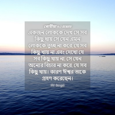 Picture 04 - ৰোমীয়া 14:3 BENIRV - একজন লোককে দেখ সে - Bible Verse Picture