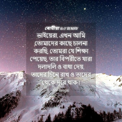 Picture 04 - ৰোমীয়া 16:17 BENIRV - ভাইয়েরা, এখন আমি - Bible Verse Picture
