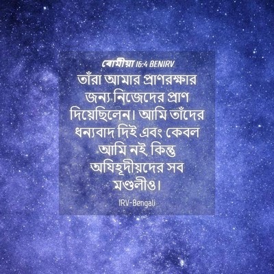 Picture 04 - ৰোমীয়া 16:4 BENIRV - তাঁরা আমার - Bible Verse Picture