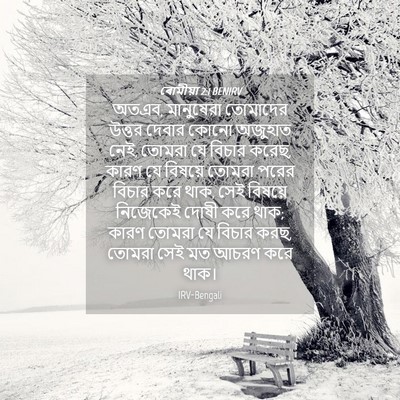 Picture 04 - ৰোমীয়া 2:1 BENIRV - অতএব, মানুষেরা - Bible Verse Picture