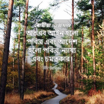 Picture 04 - ৰোমীয়া 7:12 BENIRV - অতএব আইন হলো - Bible Verse Picture