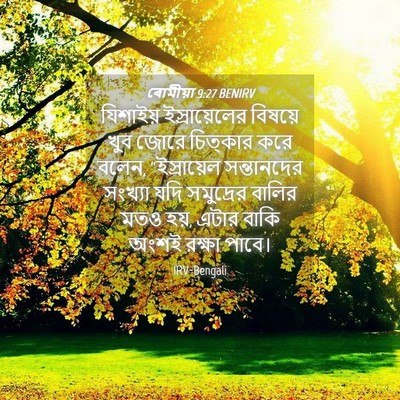 Picture 04 - ৰোমীয়া 9:27 BENIRV - যিশাইয় - Bible Verse Picture