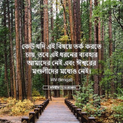 Picture 05 - 1 কৰিন্থীয়া 11:16 BENIRV - কেউ যদি এই বিষয়ে - Bible Verse Picture