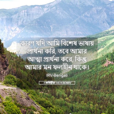 Picture 05 - 1 কৰিন্থীয়া 14:14 BENIRV - কারণ যদি আমি বিশেষ - Bible Verse Picture