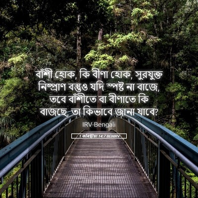 Picture 05 - 1 কৰিন্থীয়া 14:7 BENIRV - বাঁশী হোক, কি বীণা - Bible Verse Picture