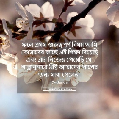 Picture 05 - 1 কৰিন্থীয়া 15:3 BENIRV - ফলে প্রথম - Bible Verse Picture