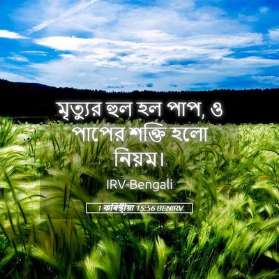 Picture 05 - 1 কৰিন্থীয়া 15:56 BENIRV - মৃত্যুর হুল হল পাপ, - Bible Verse Picture