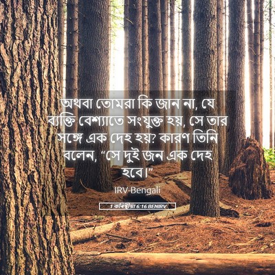 Picture 05 - 1 কৰিন্থীয়া 6:16 BENIRV - অথবা তোমরা কি জান - Bible Verse Picture
