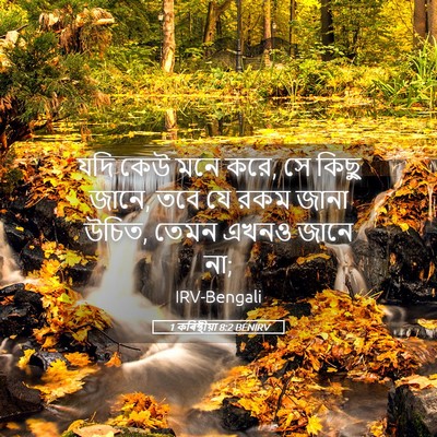 Picture 05 - 1 কৰিন্থীয়া 8:2 BENIRV - যদি কেউ মনে করে, সে - Bible Verse Picture