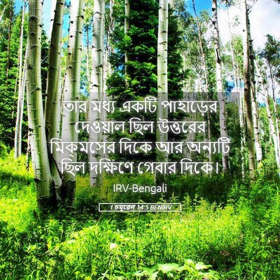Picture 05 - 1 চমূৱেল 14:5 BENIRV - তার মধ্য একটি - Bible Verse Picture
