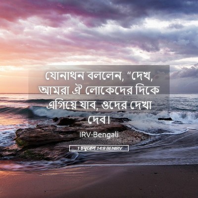 Picture 05 - 1 চমূৱেল 14:8 BENIRV - যোনাথন বললেন, “দেখ, - Bible Verse Picture