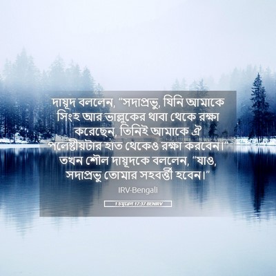 Picture 05 - 1 চমূৱেল 17:37 BENIRV - দায়ূদ বললেন, - Bible Verse Picture