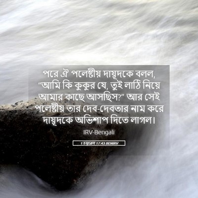 Picture 05 - 1 চমূৱেল 17:43 BENIRV - পরে ঐ পলেষ্টীয় - Bible Verse Picture