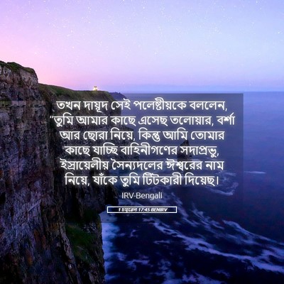 Picture 05 - 1 চমূৱেল 17:45 BENIRV - তখন দায়ূদ সেই - Bible Verse Picture