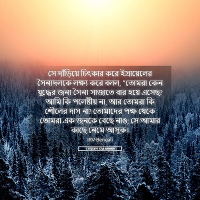 Picture 05 - 1 চমূৱেল 17:8 BENIRV - সে দাঁড়িয়ে - Bible Verse Picture