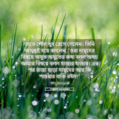 Picture 05 - 1 চমূৱেল 18:8 BENIRV - তাতে শৌল খুব রেগে - Bible Verse Picture