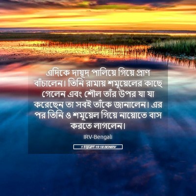 Picture 05 - 1 চমূৱেল 19:18 BENIRV - এদিকে দায়ূদ - Bible Verse Picture