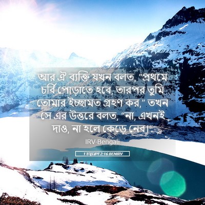 Picture 05 - 1 চমূৱেল 2:16 BENIRV - আর ঐ ব্যক্তি যখন - Bible Verse Picture