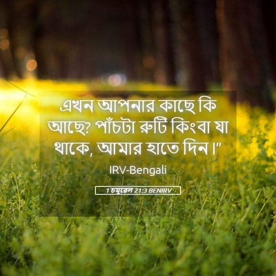 Picture 05 - 1 চমূৱেল 21:3 BENIRV - এখন আপনার কাছে কি - Bible Verse Picture