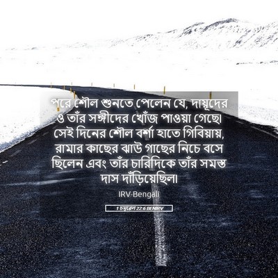 Picture 05 - 1 চমূৱেল 22:6 BENIRV - পরে শৌল শুনতে - Bible Verse Picture