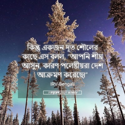 Picture 05 - 1 চমূৱেল 23:27 BENIRV - কিন্তু একজন দূত - Bible Verse Picture