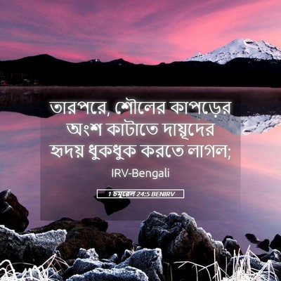 Picture 05 - 1 চমূৱেল 24:5 BENIRV - তারপরে, শৌলের - Bible Verse Picture