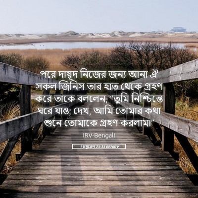 Picture 05 - 1 চমূৱেল 25:35 BENIRV - পরে দায়ূদ নিজের - Bible Verse Picture