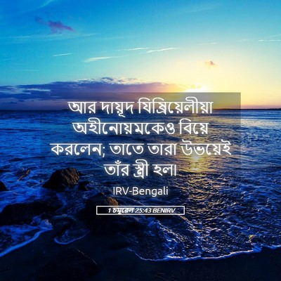 Picture 05 - 1 চমূৱেল 25:43 BENIRV - আর দায়ূদ - Bible Verse Picture