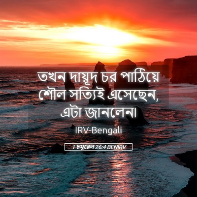 Picture 05 - 1 চমূৱেল 26:4 BENIRV - তখন দায়ূদ চর - Bible Verse Picture