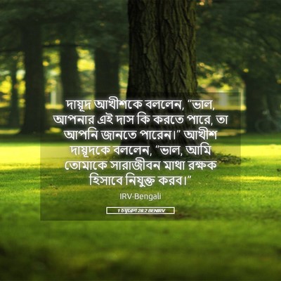 Picture 05 - 1 চমূৱেল 28:2 BENIRV - দায়ূদ আখীশকে - Bible Verse Picture