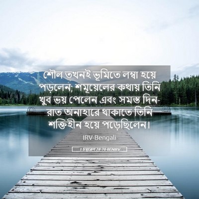 Picture 05 - 1 চমূৱেল 28:20 BENIRV - শৌল তখনই ভূমিতে - Bible Verse Picture