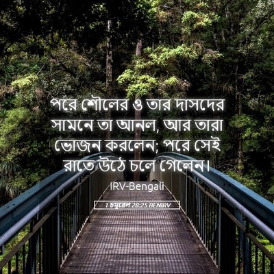 Picture 05 - 1 চমূৱেল 28:25 BENIRV - পরে শৌলের ও তার - Bible Verse Picture