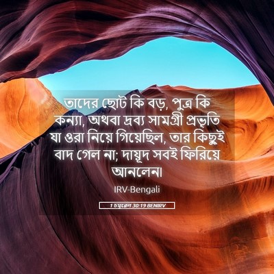 Picture 05 - 1 চমূৱেল 30:19 BENIRV - তাদের ছোট কি বড়, - Bible Verse Picture