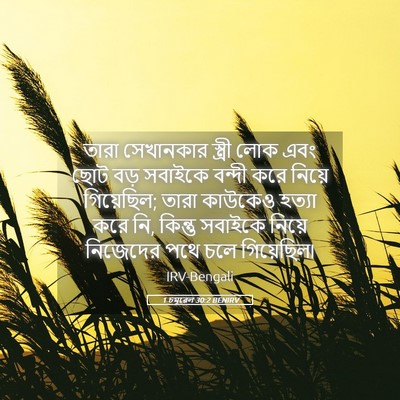 Picture 05 - 1 চমূৱেল 30:2 BENIRV - তারা সেখানকার - Bible Verse Picture