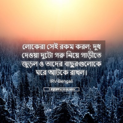 Picture 05 - 1 চমূৱেল 6:10 BENIRV - লোকেরা সেই রকম করল; - Bible Verse Picture