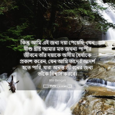 Picture 05 - 1 তীমথিয় 1:16 BENIRV - কিন্তু আমি এই জন্য - Bible Verse Picture